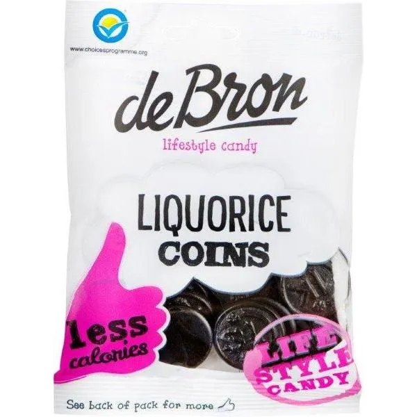 Zuckerfreie Lakritz Taler (Liquorice Coins) 100g Beutel von De Bron