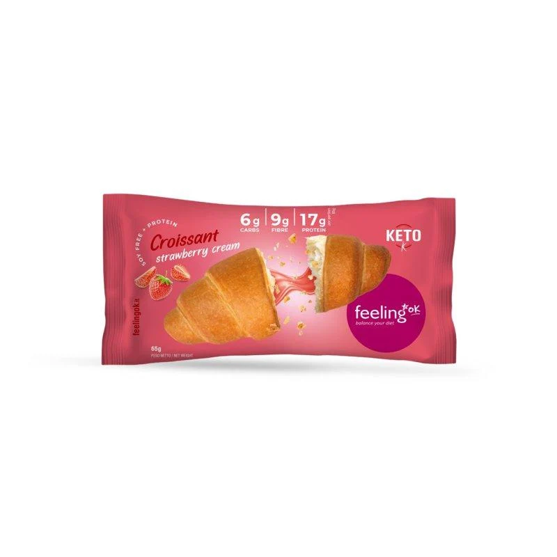 Croissant + Protein mit Füllung (26% Protein) 65g von Feeling OK