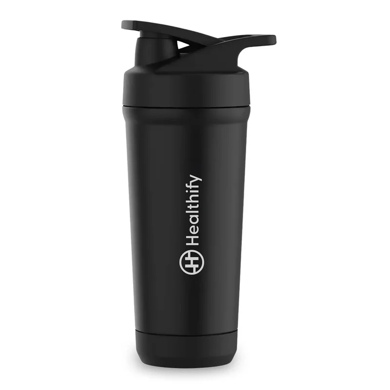 Healthify Premium Stainless Steel Protein Shaker,Leak-Proof Metal Shaker for Men & Women, BPA Free 700ML