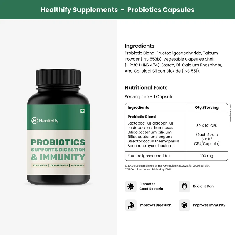 Nutrition Starter Kit – Steel Protein Shaker & Probiotics Capsules Supplement