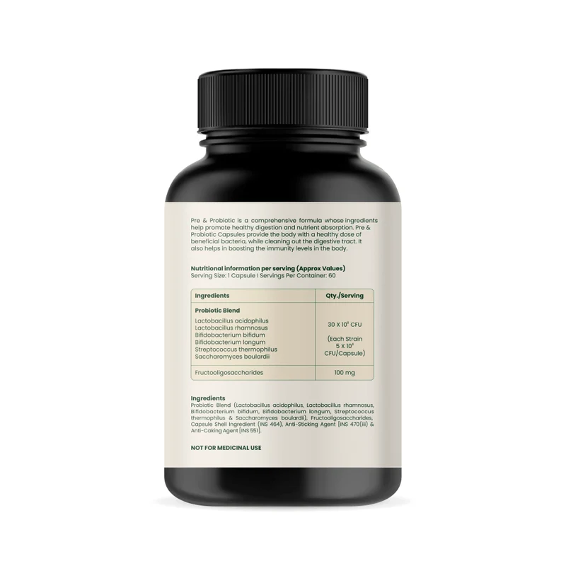 Pre & Probiotic Capsules (100% Veg)