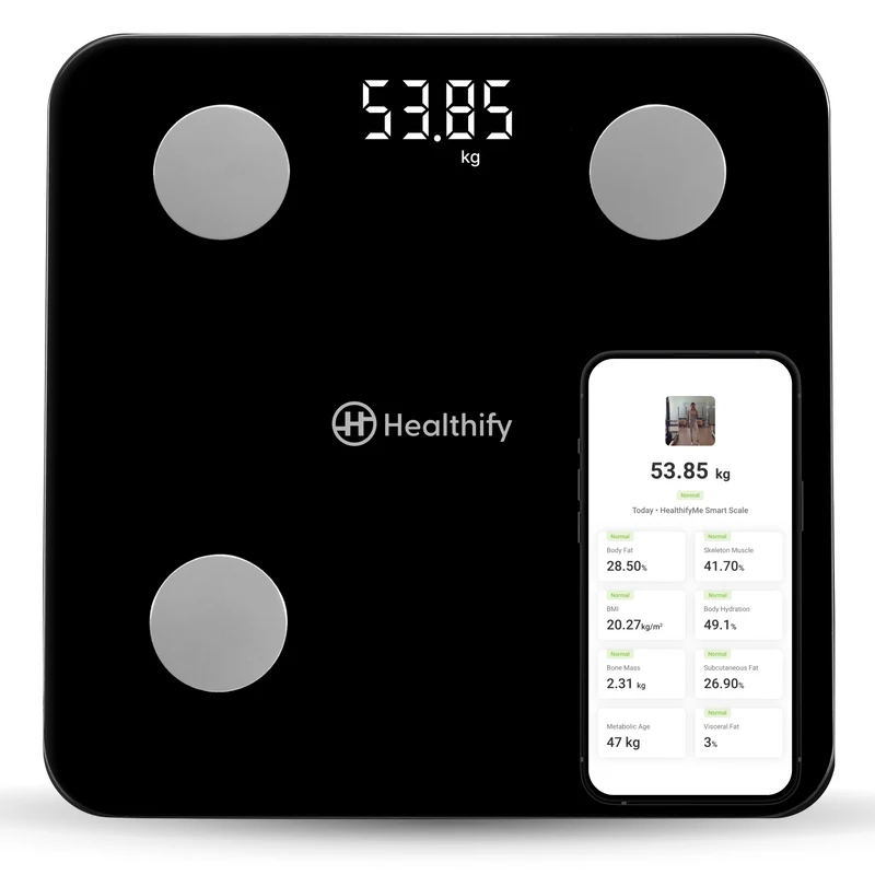 Healthify Smart Scale | Track 21+ Body Metrics | Advanced G-Sensors | Instant Bluetooth Sync | Data Driven Smart Weight Loss