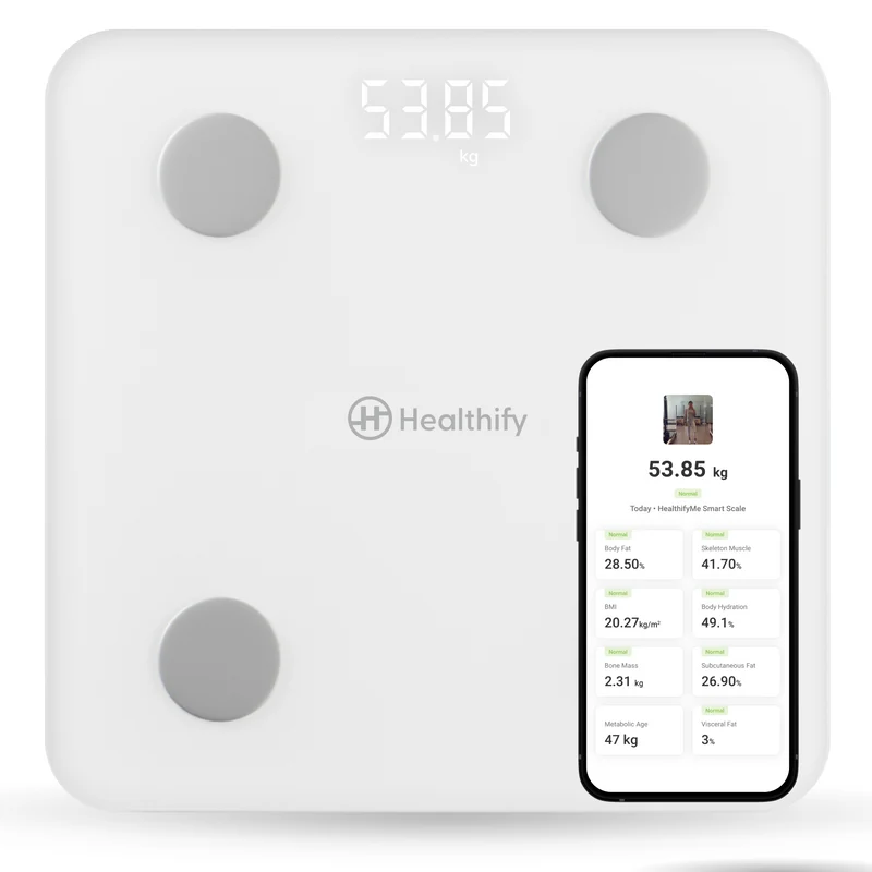 Healthify Smart Scale | Track 21+ Body Metrics | Advanced G-Sensors | Instant Bluetooth Sync | Data Driven Smart Weight Loss