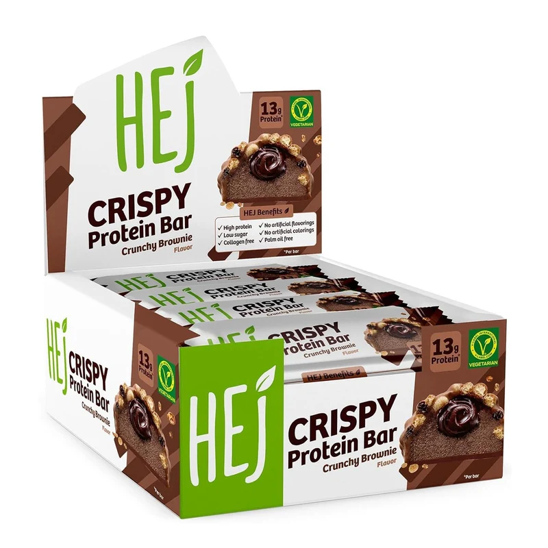 Crispy Protein Bar 12 x 45g Riegel von Hej