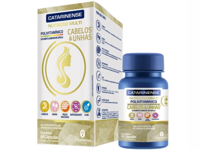 MULTI CABELOS E UNHAS 60CAPS - CATARINENSE NUTRICAO
