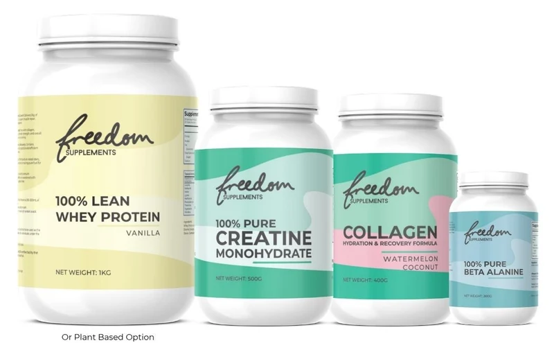 OPTIMUM HEALTH — FAT LOSS STACK 100% Protein Powder + Creatine Monohydrate + Collagen Hydration & Recovery + Beta Alanine