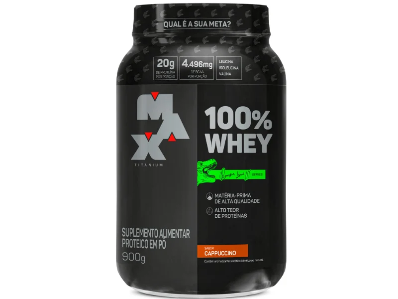 WHEY 100% DINO 900G POTE - MAX TITANIUM