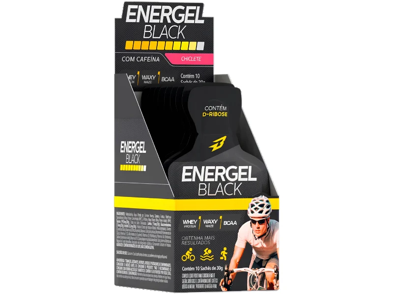 ENERGEL BLACK (C/ CAFEÍNA) 10X30G SACHÊ - BODYACTION