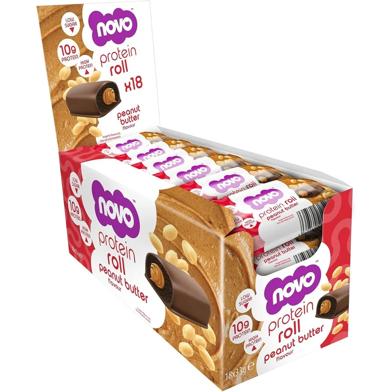 Protein Roll Bar 18 x 33g Riegel von Novo