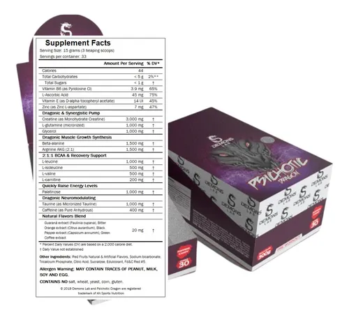 PRE TREINO PSICHOTIC DRAGON CAIXA C/ 30UN 10G - DEMONS LAB