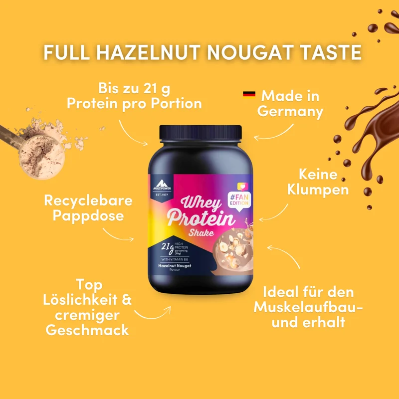 Hazelnut Nougat Whey Protein inkl. Shaker