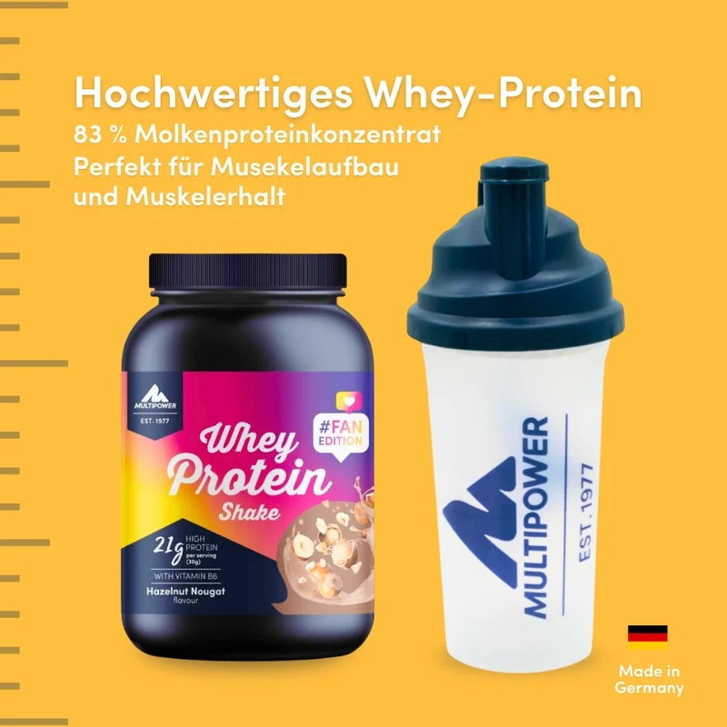 Hazelnut Nougat Whey Protein inkl. Shaker