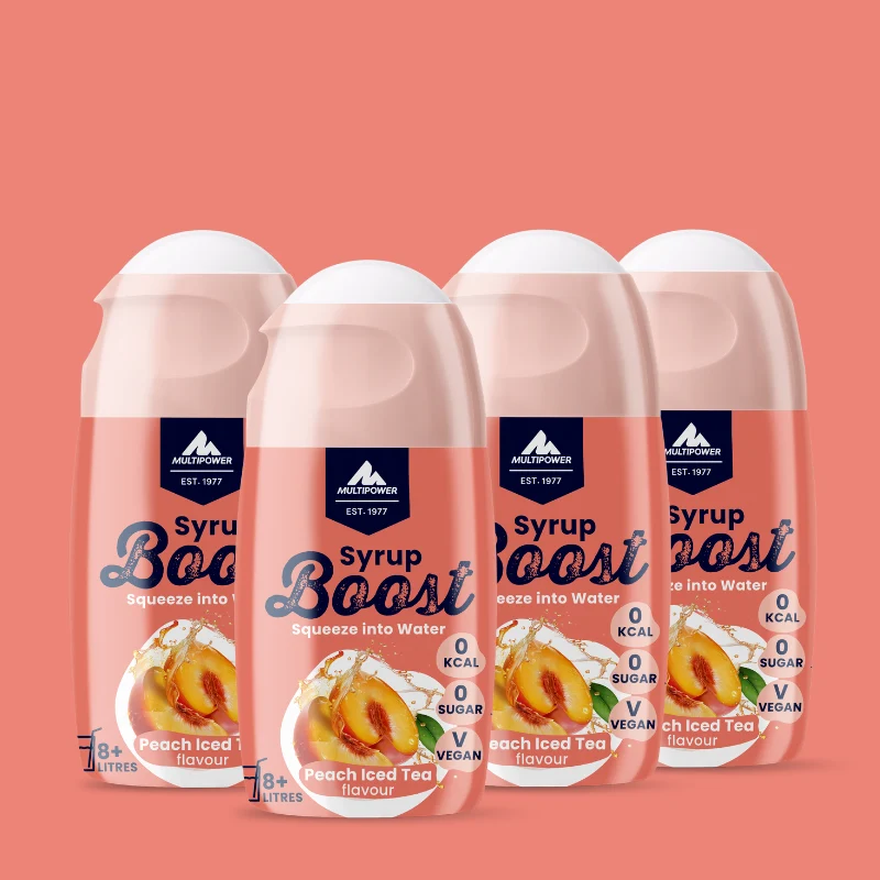 Eistee Pfirsich Getränkesirup ohne Zucker | Syrup Boost Probierpaket (4x65ml)