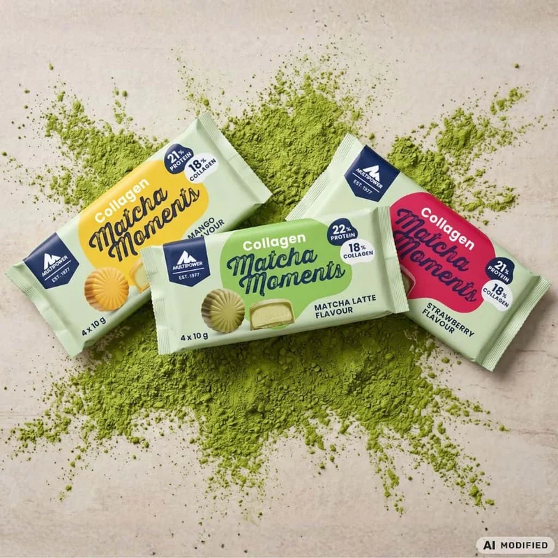 Collagen Matcha Moments, Erdbeere | 4x10g Kollagen Pralinen