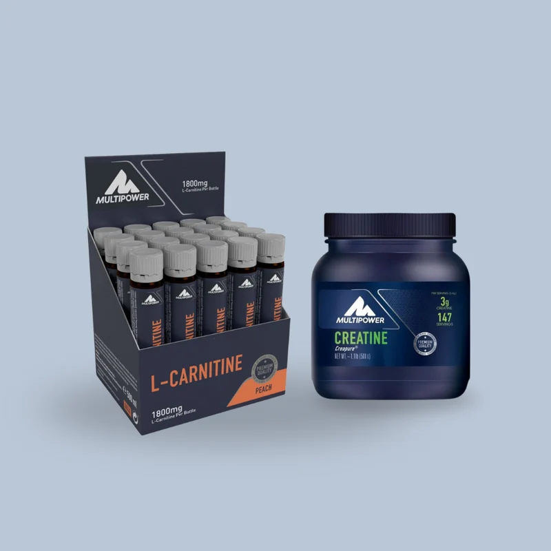 Power-Bundle: 500 g Kreatin + 20 L-Carnitine Ampullen