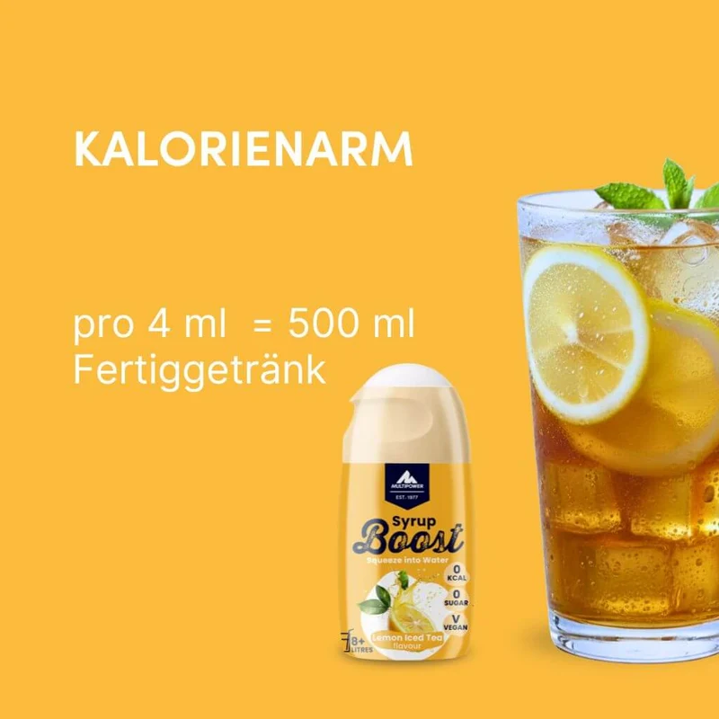 Eistee Zitrone Getränkesirup ohne Zucker | Syrup Boost Probierpaket (4x65ml)