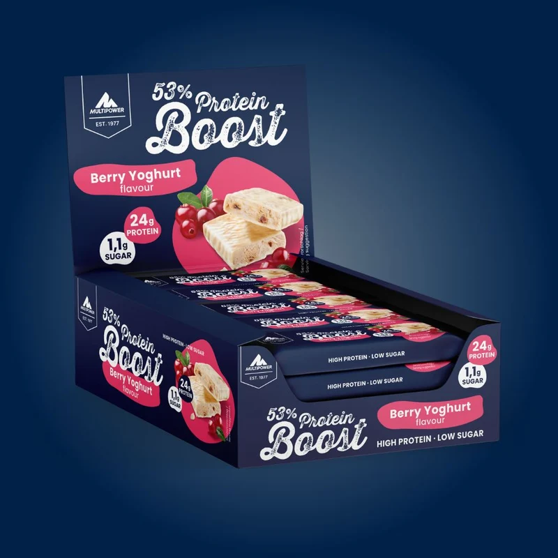Karton Boost Proteinriegel Beere-Joghurt (20x45g) - High Protein