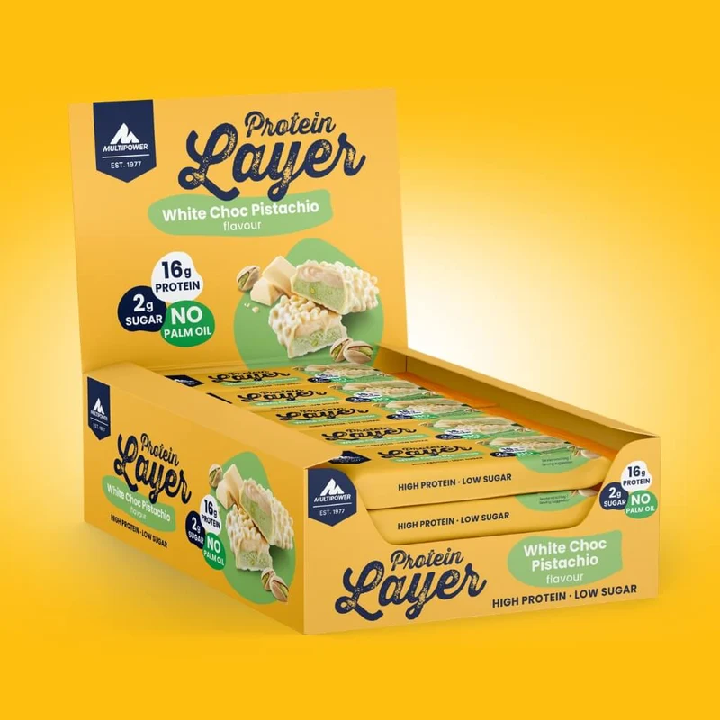 Protein Riegel Layer Weiße Schokolade & Pistazie - 50g | 15g Protein