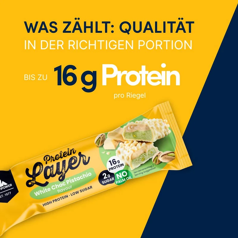 Protein Riegel Layer Weiße Schokolade & Pistazie - 50g | 15g Protein