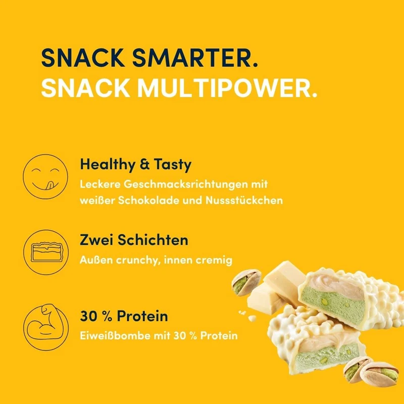 Protein Riegel Layer Weiße Schokolade & Pistazie - 50g | 15g Protein