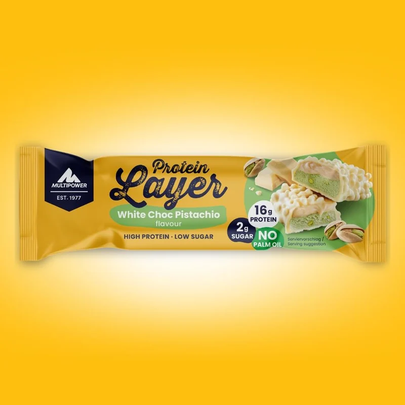 Protein Riegel Layer Weiße Schokolade & Pistazie - 50g | 15g Protein