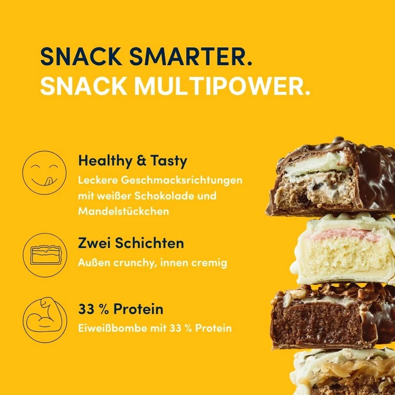Protein Riegel Layer Weiße Schokolade & Salzmandel - 50g | High Protein