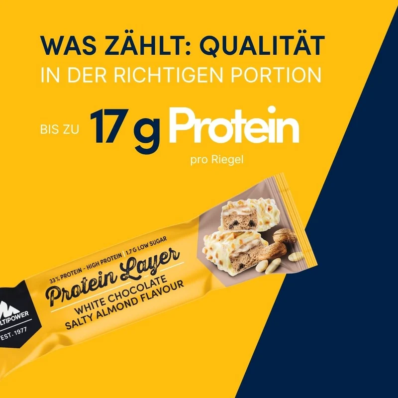 Protein Riegel Layer Weiße Schokolade & Salzmandel - 50g | High Protein