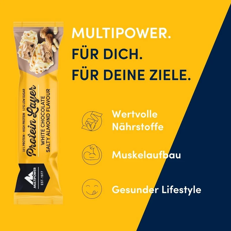 Protein Riegel Layer Weiße Schokolade & Salzmandel - 50g | High Protein