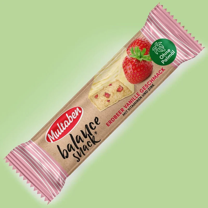 Multaben Balance Snack Erdbeer-Vanille | 38g ohne Palmöl