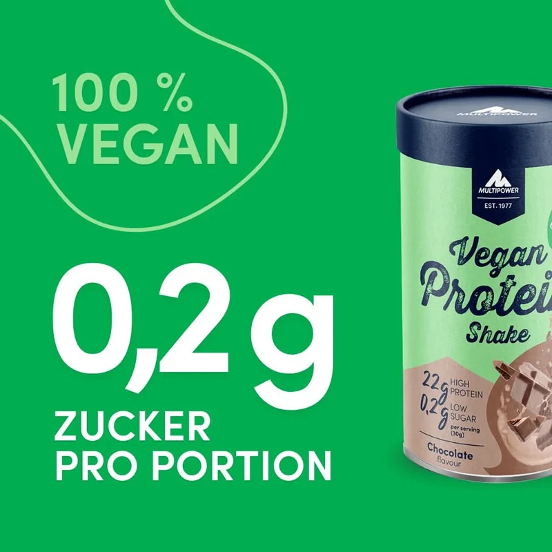 Vegan Schoko Protein Shake (420g) High Proteinpulver, 100% Vegan