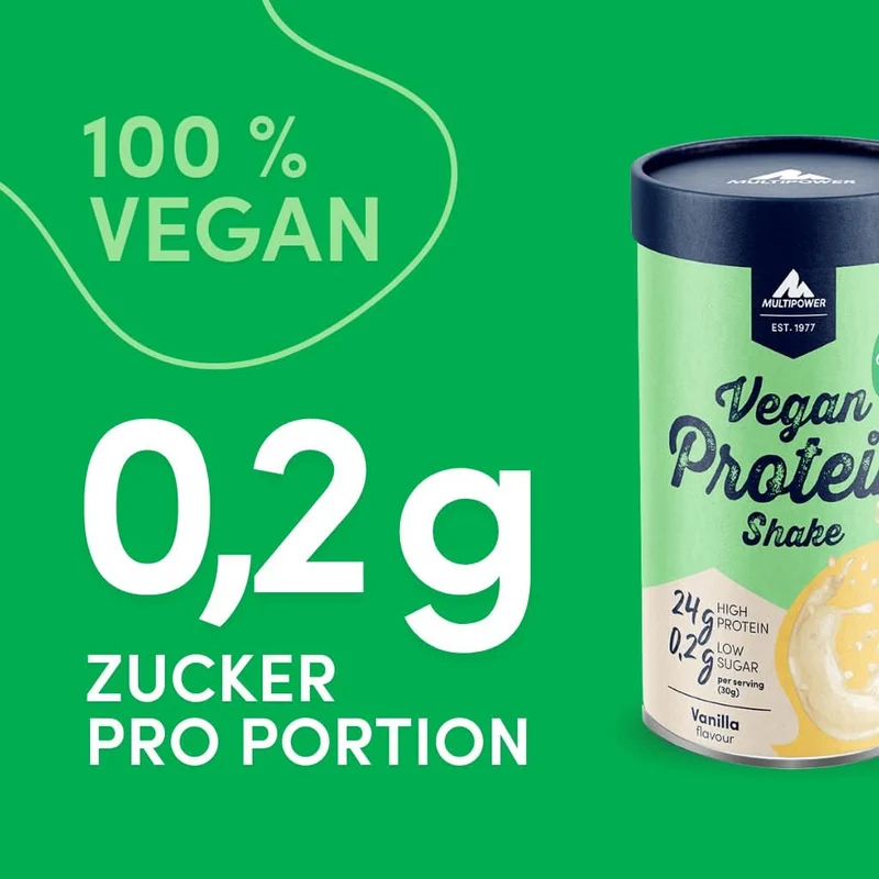 Vegan Vanille Protein Shake (420g) High Proteinpulver, 100% Vegan