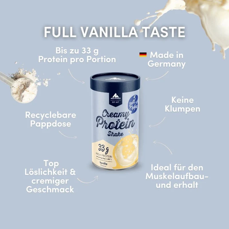 Creamy Protein Pulver 420g - Vanille | Bis zu 33g Protein pro Portion