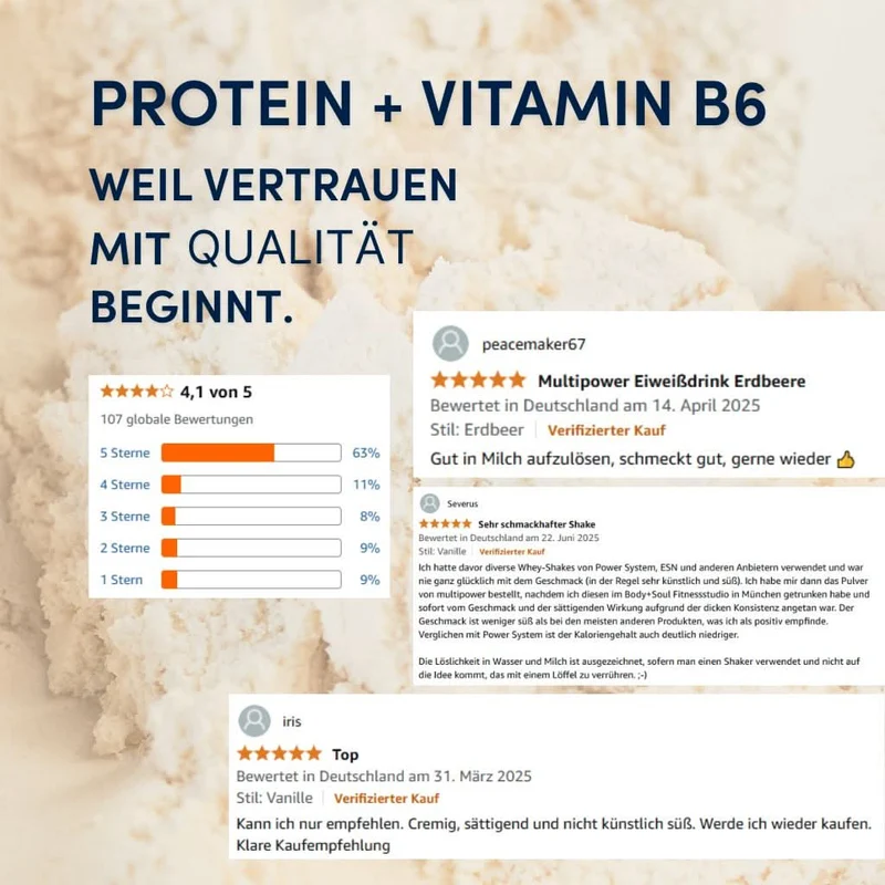 Creamy Protein Pulver 420g - Vanille | Bis zu 33g Protein pro Portion