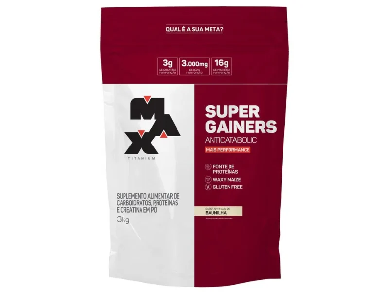 MASSA SUPER GAINERS 3KG REFIL - MAX TITANIUM
