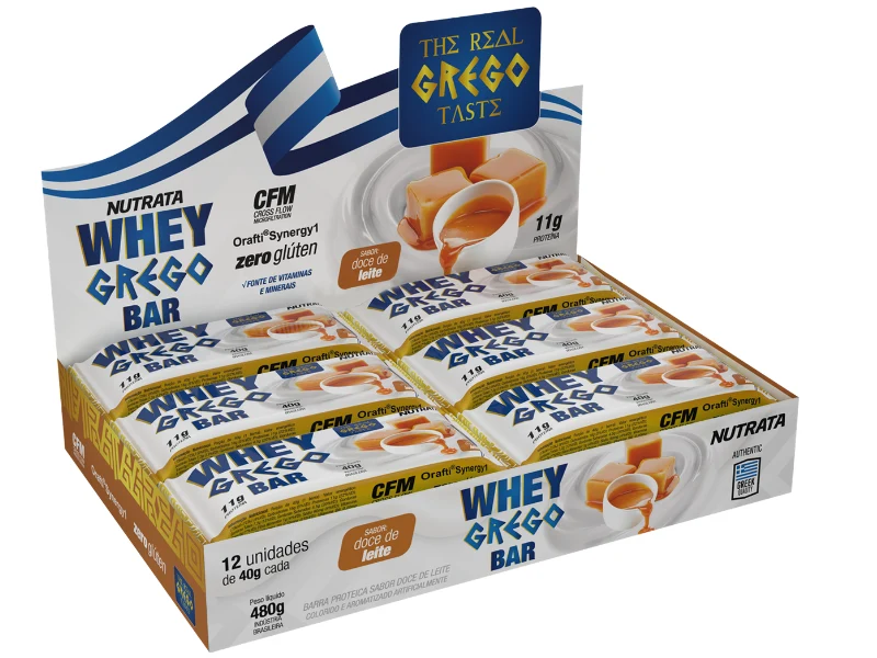 WHEY GREGO BAR 12UN 40G - NUTRATA