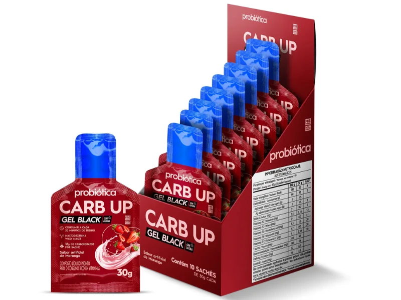 CARB UP GEL BLACK CX C/ 10 SACHÊS 30G - PROBIÓTICA