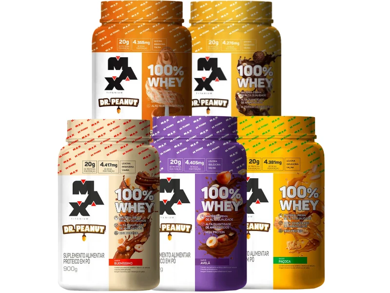 WHEY 100% DR. PEANUT 900G POTE - MAX TITANIUM