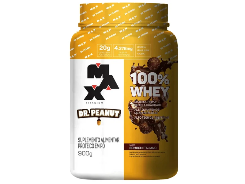 WHEY 100% DR. PEANUT 900G POTE - MAX TITANIUM