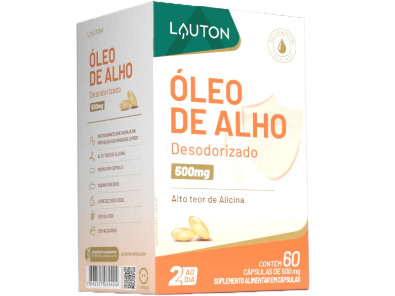 OLEO DE ALHO CRU 60CAPS 500MG - LAUTON