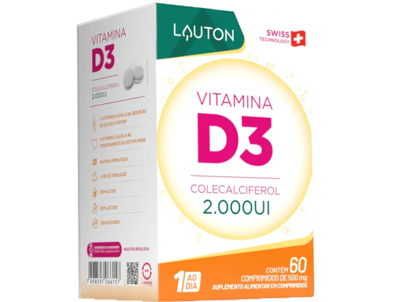 VITAMINA D3 2.000UI 60CAPS - LAUTON