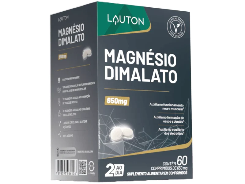 MAGNESIO DIMALATO 60CAPS 650MG - LAUTON