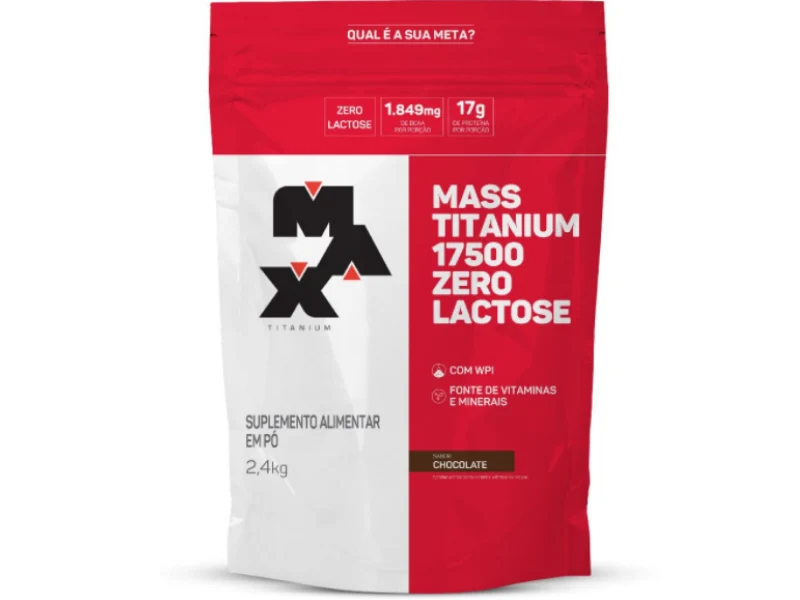 MASSA 17500 ZERO LACTOSE 2,4KG REFIL - MAX TITANIUM