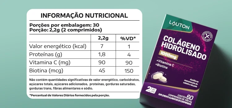 COLAGENO HIDROLISADO 1000MG 60CAPS - LAUTON