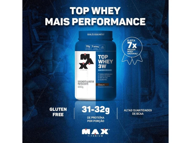 TOP WHEY 3W MAIS PERFORMANCE 900G - MAX TITANIUM