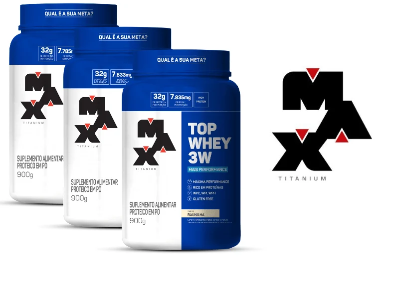 TOP WHEY 3W MAIS PERFORMANCE 900G - MAX TITANIUM