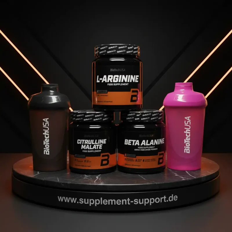 Pre Workout Pack je 300g Arginine, Citrullin, Beta Alanine + 2 Shaker