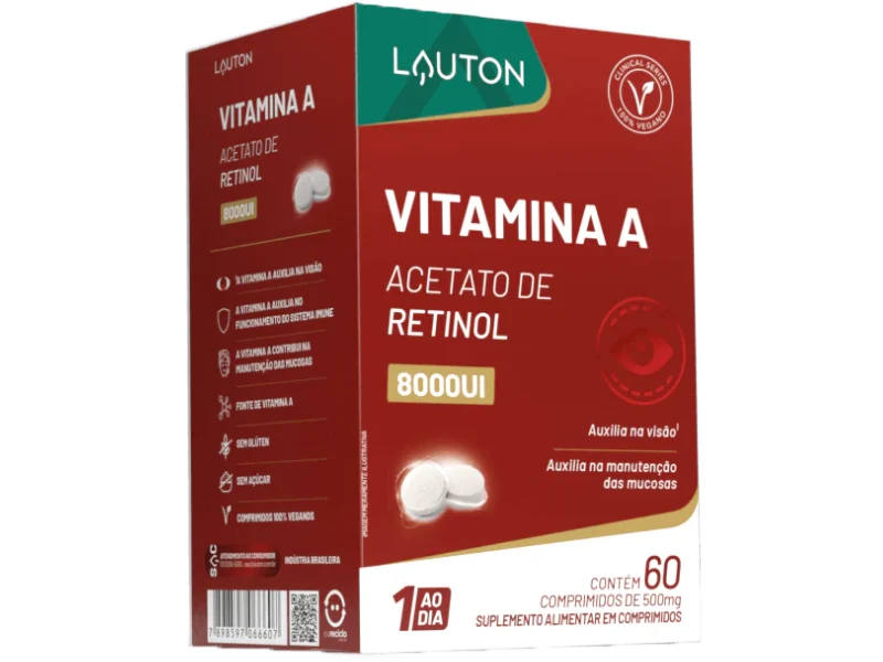 VITAMINA A 8.000UI 60CAPS - LAUTON