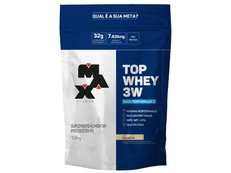 TOP WHEY 3W MAIS PERFORMANCE 1,8KG - MAX TITANIUM