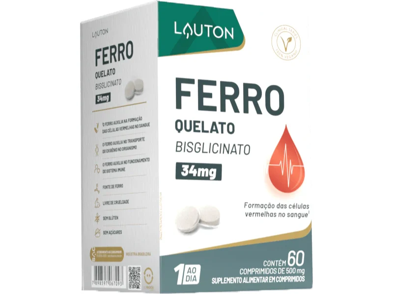 FERRO QUELATO 34MG 60CAPS - LAUTON
