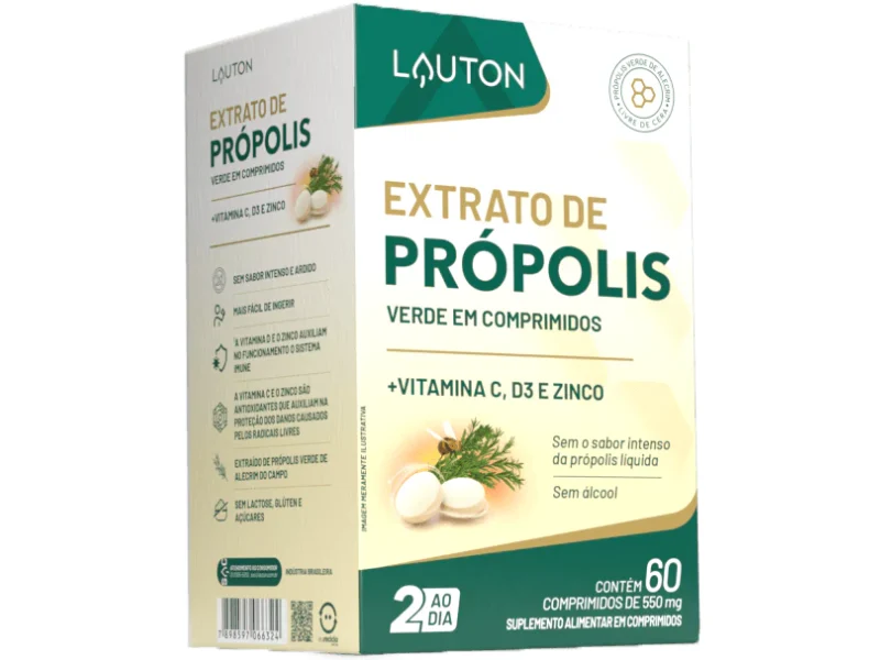 EXTRATO DE PROPOLIS VERDE LIOFILIZADO 60CAPS - LAUTON